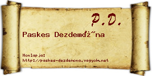 Paskes Dezdemóna névjegykártya